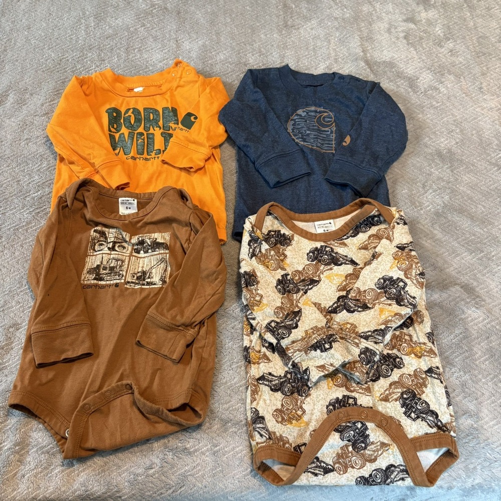 Lot of 4 Carhartt One Piece Bundle Baby Boys 6M